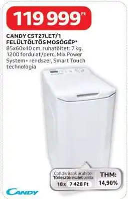 Auchan CANDY CST27LET/1 FELÜLTÖLTŐS MOSÓGÉP ajánlat