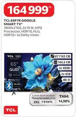 Auchan TCL 65P7K GOOGLE SMART TV ajánlat