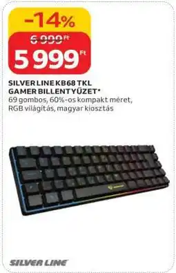 Auchan SILVER LINE KB68 TKL GAMER BILLENTYŰZET ajánlat