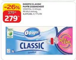 Auchan Ooops! Classic papír zsebkendő ajánlat
