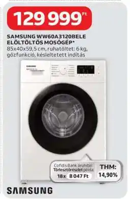 Auchan Samsung WW60A3120BELE Elöltöltős Mosógép ajánlat