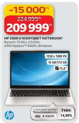 Auchan HP 250R G10 B9YQ8ET NOTEBOOK ajánlat