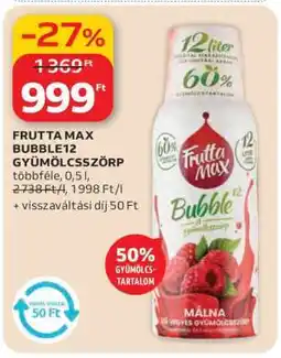 Auchan FRUTTA MAX BUBBLE12 GYÜMÖLCSSZÖRP ajánlat