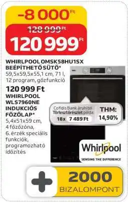 Auchan WHIRLPOOL OMSK58HU1SX Beépíthető Sütő ajánlat