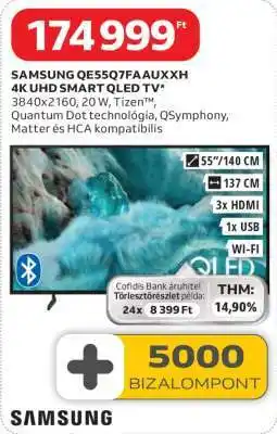 Auchan SAMSUNG QE55Q7FAAUXXH 4K UHD SMART QLED TV ajánlat