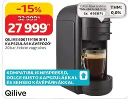 Auchan QILIVE 600119156 3IN1 KAPSZULÁS KÁVÉFŐZŐ ajánlat