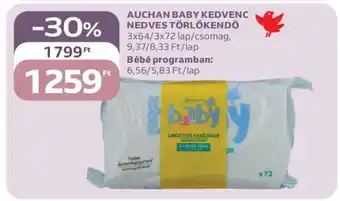 Auchan Auchan Baby Kedvenc Nedves Törlőkendő ajánlat