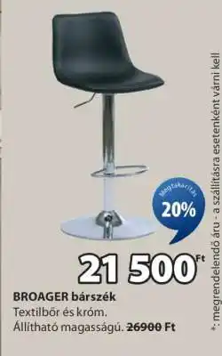 JYSK BROAGER bárszék ajánlat