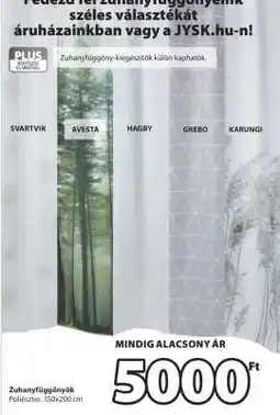 JYSK ZUHANYFÜGGÖNYÖK ajánlat