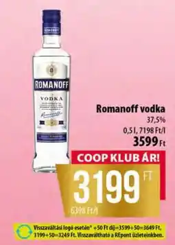 Coop ROMANOFF Vodka ajánlat