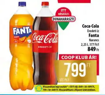 Coop Coca-Cola Eredeti íz / Fanta Narancs ajánlat