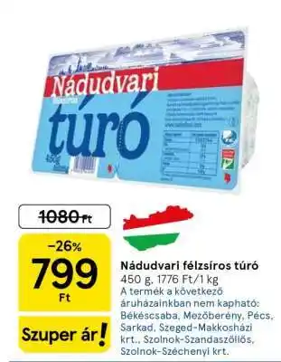 Nádudvari félzsíros túró