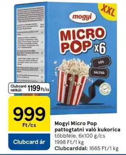 Tesco Mogyi Micro Pop pattogtatni való kukorica ajánlat