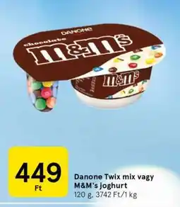 Tesco Danone Twix mix vagy M&M's joghurt ajánlat