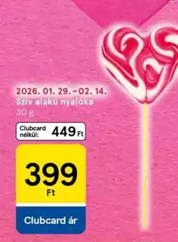 Tesco Szív alakú nyalóka ajánlat