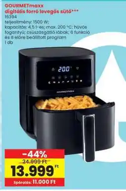Spar GOURMETmaxx digitális forró levegős sütő ajánlat