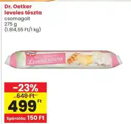 Spar Dr. Oetker Leveles tészta ajánlat
