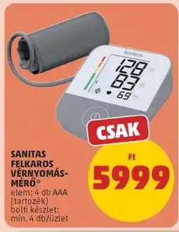 PENNY Sanitas Felkaros Vérnyomásmérő ajánlat