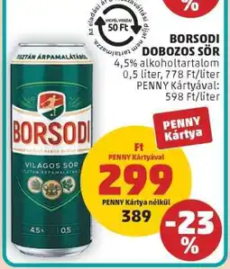 PENNY Borsodi Dobozos Sör ajánlat