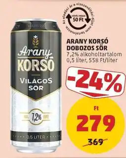PENNY Arany Korsó Dobozos Sör ajánlat