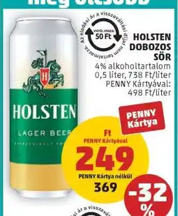 PENNY Holsten Dobozos Sör ajánlat