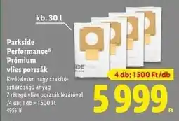 Lidl PARKSIDE PERFORMANCE Prémium vlies porzsák ajánlat