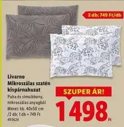 Lidl Livarno Mikroszálas szatén kispárnahuzat ajánlat