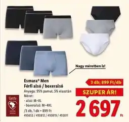 Lidl Esmara Men Férfi alsó/boxeralsó ajánlat