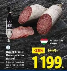 Lidl HAZÁNK KINCSEI Nemespenészes szalámi ajánlat