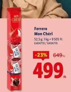 Lidl FERRERO MON CHERI ajánlat