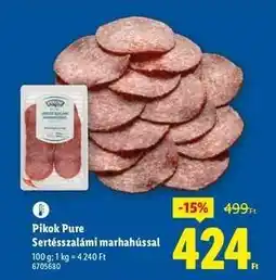 Lidl Pikok Pure Sertésszalámi marhahússal ajánlat