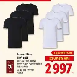 Lidl esmara MEN Férfi póló ajánlat