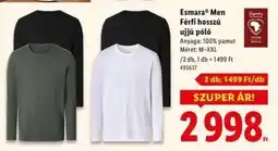 Lidl esmara MEN Férfi hosszú ujjú póló ajánlat