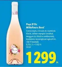 Lidl PAYS D'OC Millefleurs Rosé ajánlat