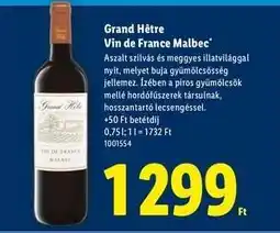 Lidl Grand Hêtre Vin de France Malbec ajánlat
