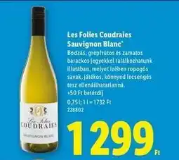 Lidl Les Folies Coudraies Sauvignon Blanc ajánlat