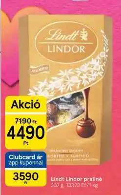 Tesco Lindt Lindor praliné ajánlat