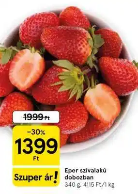 Eper szívalakú dobozban