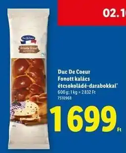 Lidl Duc De Coeur Fonott kalács étcsokoládé-darabokkal ajánlat