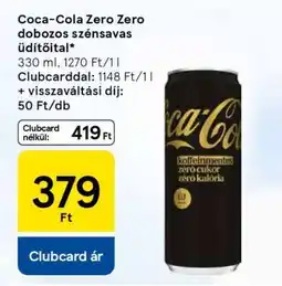 Tesco Coca-Cola Zero Zero dobozos szénsavas üdítőital ajánlat