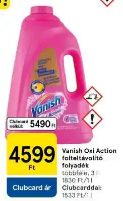 Tesco Vanish Oxi Action folteltávolító folyadék ajánlat