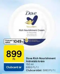 Tesco Dove Rich Nourishment hidratáló krém ajánlat