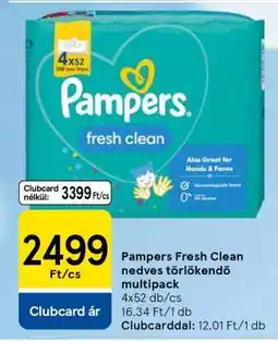 Tesco Pampers Fresh Clean nedves törlőkendő multipack ajánlat