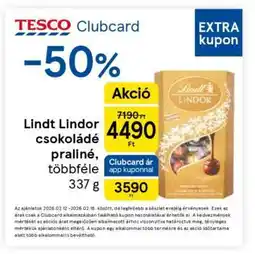 Tesco Lindt Lindor csokoládé praliné, többféle ajánlat
