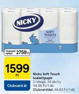 Tesco Nicky Soft Touch toalettpapír ajánlat