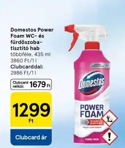 Tesco Domestos Power Foam WC és fürdőszoba tisztító hab ajánlat