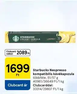 Tesco Starbucks Nespresso kompatibilis kávékapszula ajánlat
