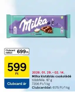 Tesco Milka kistáblás csokoládé ajánlat