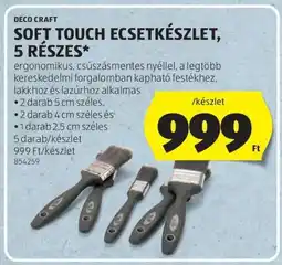 ALDI Deco Craft Soft Touch Ecsetkészlet, 5 részes ajánlat