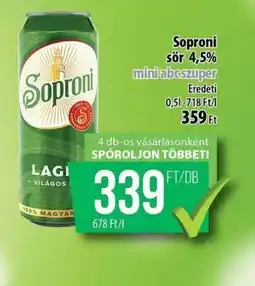 Coop Soproni sör 4,5% ajánlat